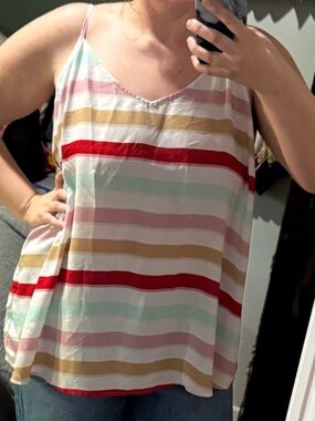 Maurices Multi-Color Striped V-Neck Camisole
